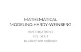 MATHEMATICAL MODELING:HARDY-WEINBERG INVESTIGATION 2 BIG IDEA 1 By Cherylann Hollinger.