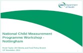 Click to edit Master title style Click to edit Master subtitle style 1 National Child Measurement Programme Workshop - Nottingham Rosie Taylor, DH Obesity.
