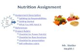Nutrition Assignment  Assignment Description Assignment Description  Splitting Up Responsibilities Splitting Up Responsibilities  Getting Started Getting.