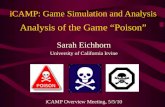ICAMP: Game Simulation and Analysis Analysis of the Game “Poison” Sarah Eichhorn University of California Irvine iCAMP Overview Meeting, 5/5/10.