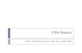 CSS Basics Style and format your web site using CSS.
