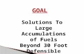 GOAL Solutions To Large Accumulations of Fuels Beyond 30 Foot Defensible Space.