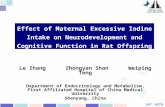 10 th AOTA CONGRESS Effect of Maternal Excessive Iodine Intake on Neurodevelopment and Cognitive Function in Rat Offspring Le Zhang Zhongyan Shan Weiping.