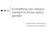 Everything you always wanted to know about gender Sensitization Workshop Handicap International.