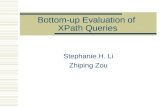 Bottom-up Evaluation of XPath Queries Stephanie H. Li Zhiping Zou.