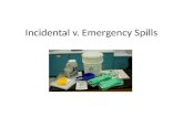 Incidental v. Emergency Spills. Spills happen! Two categories of spills: – Incidental (you can handle it) – Emergency (you cannot handle it) Either way,