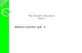 My Dream Vacation Paris Alexis Carter pd 1. Vacation Spot.