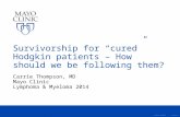 ©2014 MFMER | slide-1 Survivorship for “cured” Hodgkin patients – How should we be following them? Carrie Thompson, MD Mayo Clinic Lymphoma & Myeloma 2014.