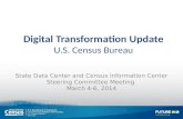 State Data Center and Census Information Center Steering Committee Meeting March 4-6, 2014 Digital Transformation Update U.S. Census Bureau.