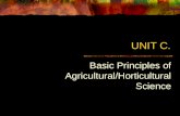 UNIT C. Basic Principles of Agricultural/Horticultural Science