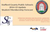 Stafford County Public Schools 2014-15 Update Student Membership Forecast OPERATIONS RESEARCH AND EDUCATION LABORATORY INSTITUTE FOR TRANSPORTATION RESEARCH.