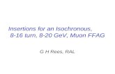 Insertions for an Isochronous, 8-16 turn, 8-20 GeV, Muon FFAG G H Rees, RAL.