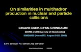 Edward Sarkisyan-Grinbaum ISMD2005 On similarities in multihadron production in nuclear and particle collisions Edward SARKISYAN-GRINBAUM (CERN and University.