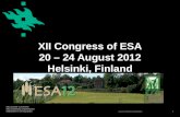 Www.helsinki.fi/yliopisto XII Congress of ESA 20 – 24 August 2012 Helsinki, Finland 1.