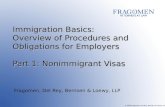 © 2008 Fragomen, Del Rey, Bernsen & Loewy, LLP Immigration Basics: Overview of Procedures and Obligations for Employers Part 1: Nonimmigrant Visas Fragomen,
