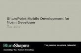 By Hector Luciano Jr.  About BlumShapiro  Introduction  Today’s Cross Platform Mobile Dev Landscape  Intro into Xamarin  Demo C# IPhone App SharePoint/Office.