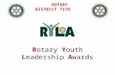 Rotary Youth Leadership Awards ROTARY DISTRICT 717O.