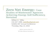 NJWEA Conference May 2010 WE Toffey, Effluential Synergies LLC Zero Net Energy: Case Studies of Wastewater Agencies Achieving Energy Self- Sufficiency,