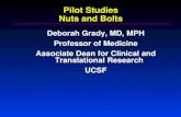 Pilot Studies Nuts and Bolts Deborah Grady, MD, MPH Professor of Medicine Associate Dean for Clinical and Translational Research UCSF.