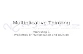 Multiplicative Thinking Workshop 1 Properties of Multiplication and Division.