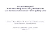 Imatinib Mesylate modulates Regulators of Quiescence in Gastrointestinal Stromal Tumor (GIST) cells Joshua A. Parry, Matthew F. Brown, Danushka Seneviratne,