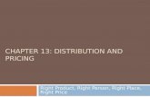 CHAPTER 13: DISTRIBUTION AND PRICING Right Product, Right Person, Right Place, Right Price.