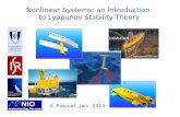 Nonlinear Systems: an Introduction to Lyapunov Stability Theory A. Pascoal, Jan. 2014.
