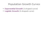 Population Growth Curves Exponential Growth (J-shaped curve) Logistic Growth (S-shaped curve)