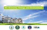 Supporting Manufacturing Leadership Through Sustainability E3: Economy, Energy, and Environment.