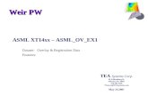 Weir PW ASML XT14xx – ASML_OV_EX1 Dataset:Overlay & Registration Data Features: TEA Systems Corp. 65 Schlossburg St. Alburtis, PA 18011 610 682 4146 TZavecz@TEAsystems.com.