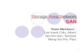 1 Storage Area Network SAN Team Members: Lee Kwok Chiu, Albert Tan Kin Hon, Terence Wong Siu Por, Paul.