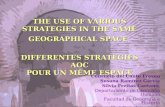 THE USE OF VARIOUS STRATEGIES IN THE SAME GEOGRAPHICAL SPACE DIFFERENTES STRATEGIES AOC POUR UN MÊME ESPACE Consuelo del Canto Fresno Susana Ramírez García.