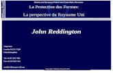 John Reddington La Protection des Formes: La perspective du Royaume Uni Staple Inn London WC1V 7QH United Kingdom Tel: 44 20 7242 7005 Fax: 44 20 7242.