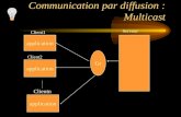 Communication par diffusion : Multicast application Clientn Serveur application Client1 application Client2 Gr.