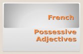 French Possessive Adjectives About Possessive Adjectives Possessive adjectives describe ownership of a noun (person, place, thing) Like other adjectives.