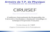 1 Armoire de T.P. de Physique en collaboration avec des universités du sud CIRUISEF  (Conférence Internationale des Responsables.