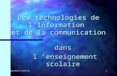 MEN/MR/DT/SDTETIC 1 Les technologies de linformation et de la communication dans l enseignement scolaire l enseignement scolaire.