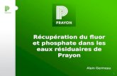 1 Récupération du fluor et phosphate dans les eaux résiduaires de Prayon Alain Germeau.