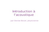 Introduction à lacoustique par Denise Bovet, physicienne.
