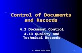 Control of Documents and Records