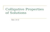 13-2 Colligative Properties of Solutions