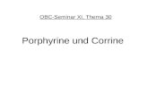 Porphyrine und Corrine OBC-Seminar XI, Thema 30. Präcorrine Faktor F 430 Sirohäm Vitamin B 12 Protoporphorynogen Häm Chlorophylle.