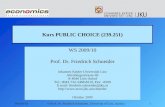 WS 09/10© Prof. Dr. Friedrich Schneider, University of Linz, Austria1 Kurs PUBLIC CHOICE (239.251) WS 2009/10 Prof. Dr. Friedrich Schneider Johannes Kepler.