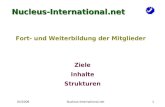 04/2008Nucleus-International.net1 Fort- und Weiterbildung der Mitglieder Ziele Inhalte Strukturen Nucleus-International.net.