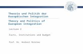 Theorie und Politik der Europäischen Integration Prof. Dr. Herbert Brücker Lecture 2 Facts, Institutions and Budget Theory and Politics of European Integration.