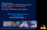 Math for ELL Students Workshop 1 Participant Handouts