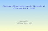 Disclosure Requirement Schedule Vi of Companies Act