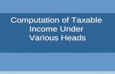 Computation of Taxable Income Under Various Heads