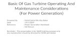 Basic of Gas Turbine Operating and Maintenance Considerations