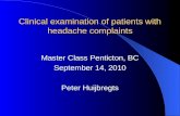 Clinical examination of patients with headache complaints